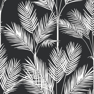 King Palm Silhouette Blue Wallpaper by York Wallcoverings