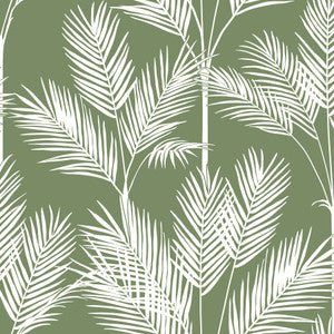 King Palm Silhouette Green Wallpaper by York Wallcoverings