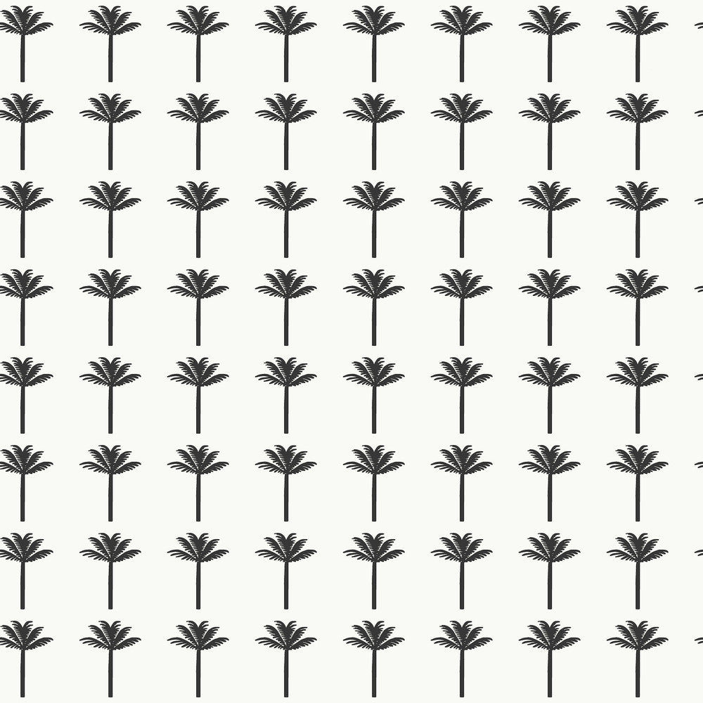Palm Bay Black Wallpaper by York Wallcoverings Water's Edge Resource Library Covers about 56.4 square feet 20.5-in by 33-ft long roll Prepasted 20.5 - Fabric Carolina -