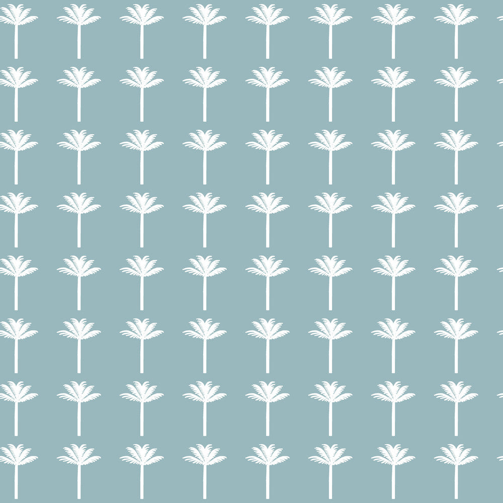 Palm Bay Blue Wallpaper by York Wallcoverings Water's Edge Resource Library Covers about 56.4 square feet 20.5-in by 33-ft long roll Prepasted 20.5 - Fabric Carolina -