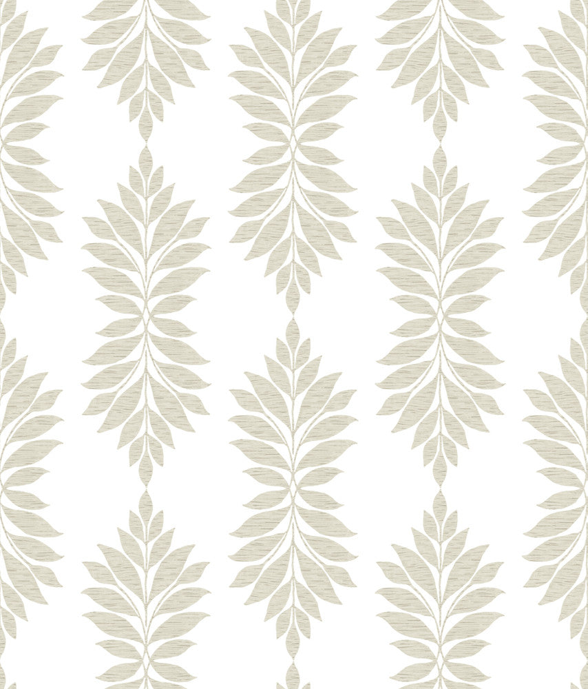Broadsands Botanica Beige Wallpaper by Inspired by Color Beige & Neutrals Covers about 56.4 square feet 20.5-in by 33-ft long roll Prepasted 24 - Fabric Carolina -