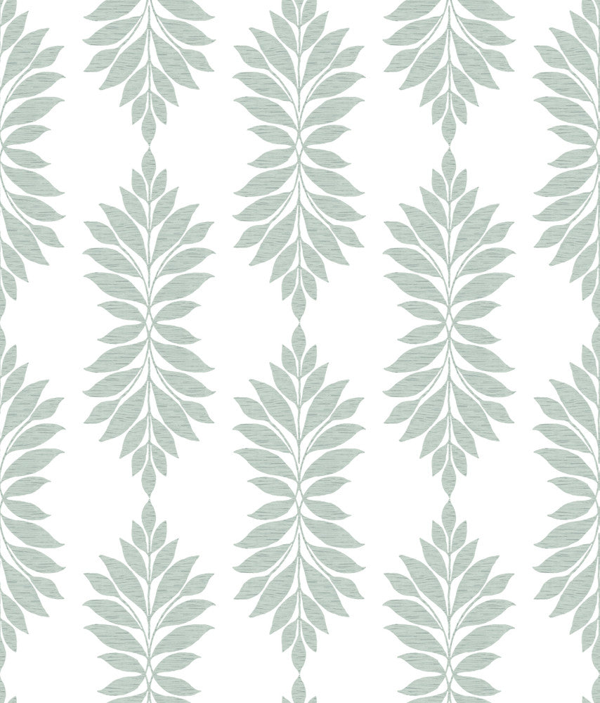 Broadsands Botanica Light Green Wallpaper by York Wallcoverings Earthy Tones Covers about 56.4 square feet 20.5-in by 33-ft long roll Prepasted 24 - Fabric Carolina -