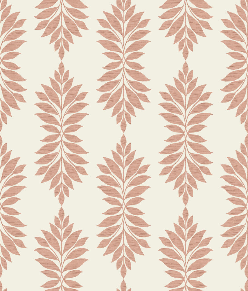 Broadsands Botanica Coral Wallpaper by York Wallcoverings Water's Edge Resource Library Covers about 56.4 square feet 20.5-in by 33-ft long roll Prepasted 24 - Fabric Carolina -
