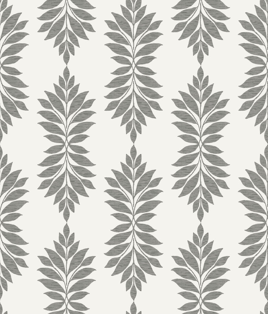 Broadsands Botanica Grey & Off White Wallpaper by York Wallcoverings Water's Edge Resource Library Covers about 56.4 square feet 20.5-in by 33-ft long roll Prepasted 24 - Fabric Carolina -
