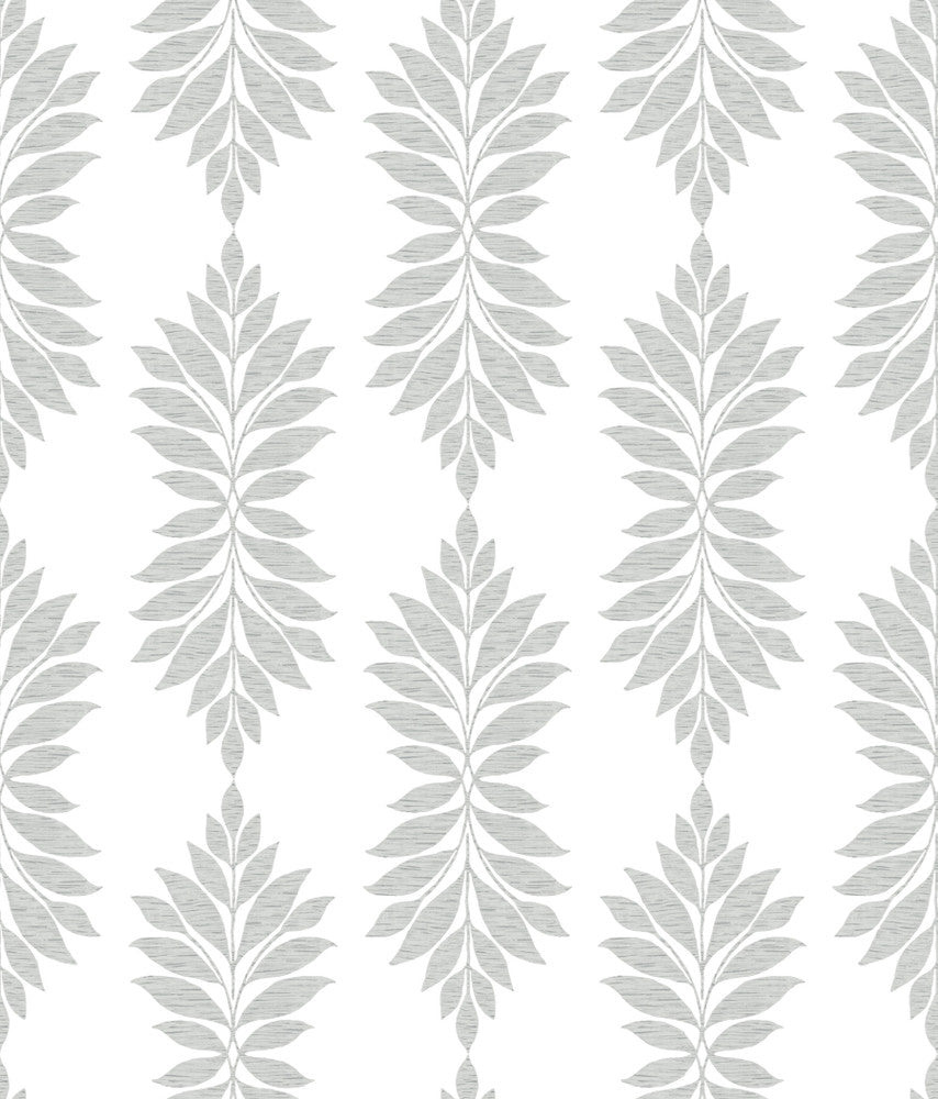 Broadsands Botanica Light Grey Wallpaper by Inspired by Color Beige & Neutrals Covers about 56.4 square feet 20.5-in by 33-ft long roll Prepasted 24 - Fabric Carolina -