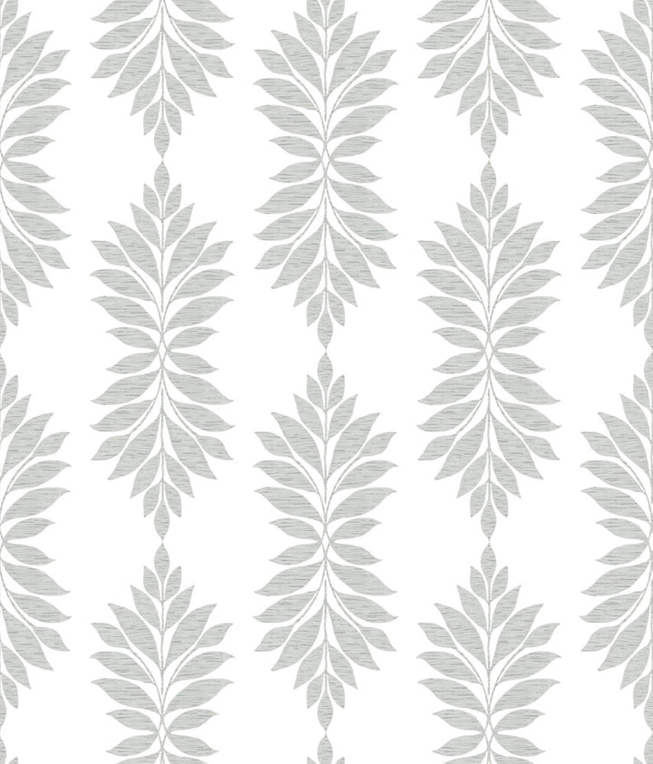 Broadsands Botanica Light Grey Wallpaper by Inspired by Color Beige & Neutrals Covers about 56.4 square feet 20.5-in by 33-ft long roll Prepasted 24 - Fabric Carolina -