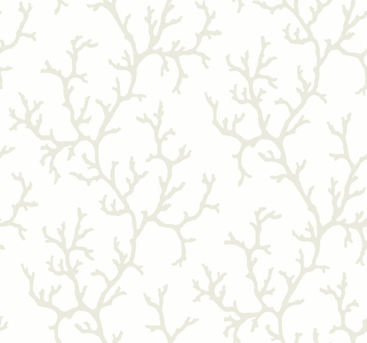 Coral Island White Wallpaper by York Wallcoverings Water's Edge Resource Library Covers about 60.8 square feet 27-in by 27-ft long roll Unpasted 25.25 - Fabric Carolina -