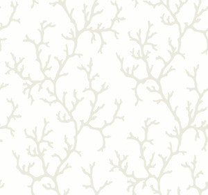 Coral Island White Wallpaper by York Wallcoverings