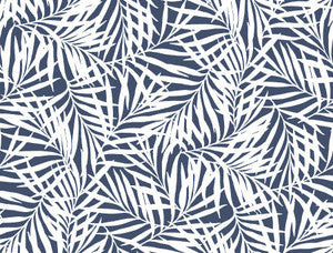 Oahu Fronds Navy & White Wallpaper by York Wallcoverings