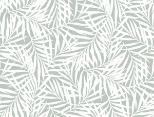 Oahu Fronds Light Green & White Wallpaper by York Wallcoverings