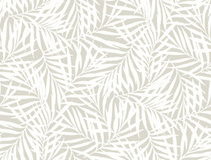 Oahu Fronds Cream & Off White Wallpaper by York Wallcoverings