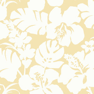 Hibiscus Arboretum Yellow Wallpaper by York Wallcoverings
