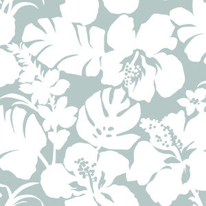 Hibiscus Arboretum Light Grey Wallpaper by York Wallcoverings