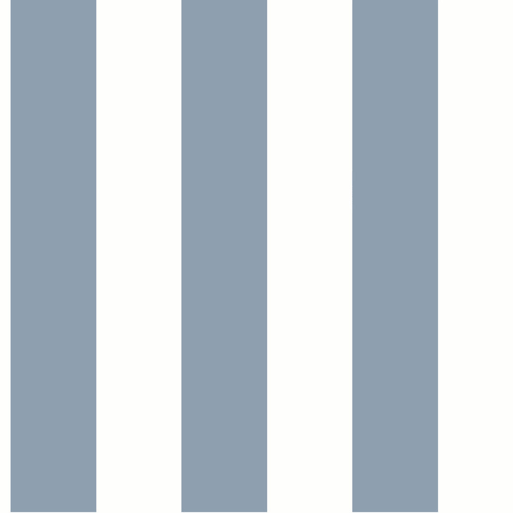 Awning Stripe Blue Wallpaper by York Wallcoverings Water's Edge Resource Library Covers about 56.4 square feet 20.5-in by 33-ft long roll Prepasted 0 - Fabric Carolina -