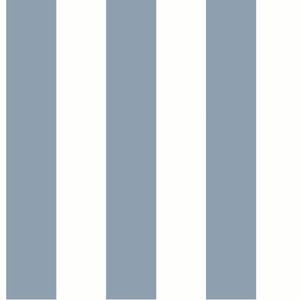 Awning Stripe Blue Wallpaper by York Wallcoverings