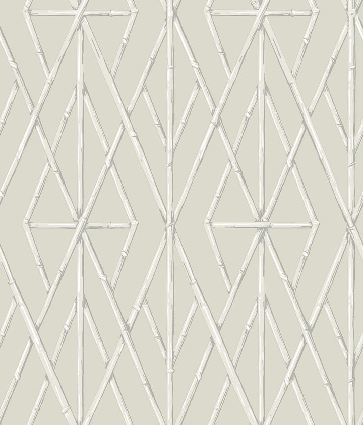 Riviera Bamboo Trellis Cream Wallpaper by York Wallcoverings Water's Edge Resource Library Covers about 56.4 square feet 20.5-in by 33-ft long roll Prepasted 24 - Fabric Carolina -