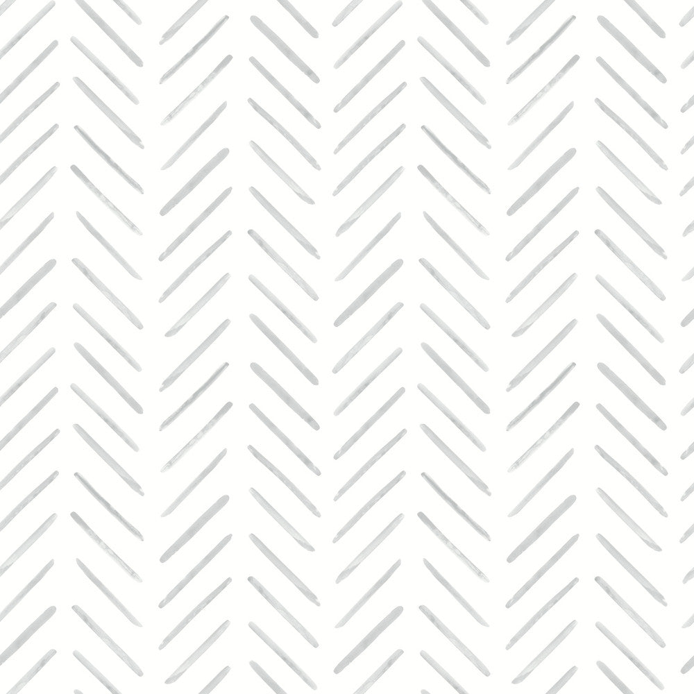 Painted Herringbone Grey Wallpaper by Inspired by Color Beige & Neutrals Covers about 56.4 square feet 20.5-in by 33-ft long roll Prepasted 20.5 - Fabric Carolina -