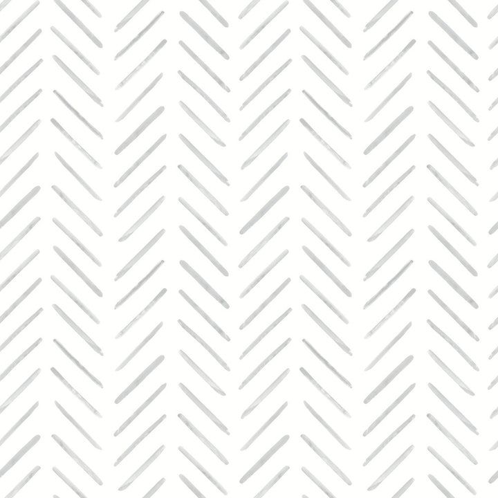 Painted Herringbone Grey Wallpaper by Inspired by Color Beige & Neutrals Covers about 56.4 square feet 20.5-in by 33-ft long roll Prepasted 20.5 - Fabric Carolina -