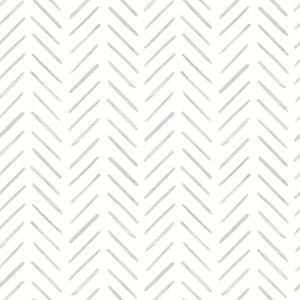 Painted Herringbone Grey Wallpaper by Inspired by Color