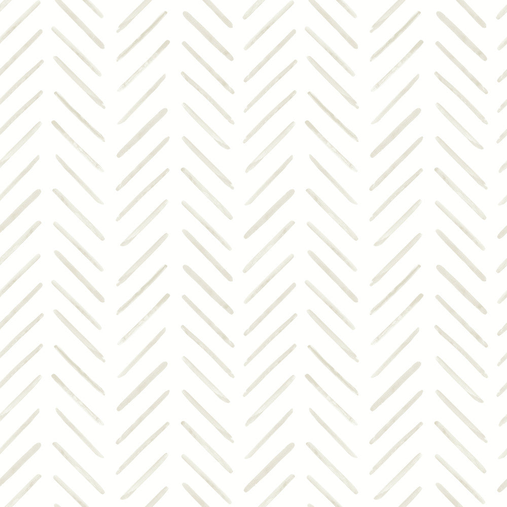 Painted Herringbone Off White Wallpaper by Inspired by Color Beige & Neutrals Covers about 56.4 square feet 20.5-in by 33-ft long roll Prepasted 20.5 - Fabric Carolina -