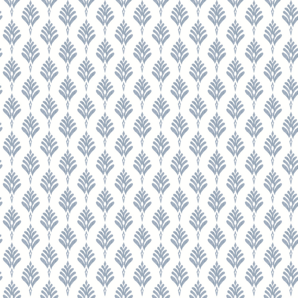 French Scallop Blue Wallpaper by Inspired by Color Blues II Covers about 56.4 square feet 20.5-in by 33-ft long roll Prepasted 20.5 - Fabric Carolina -