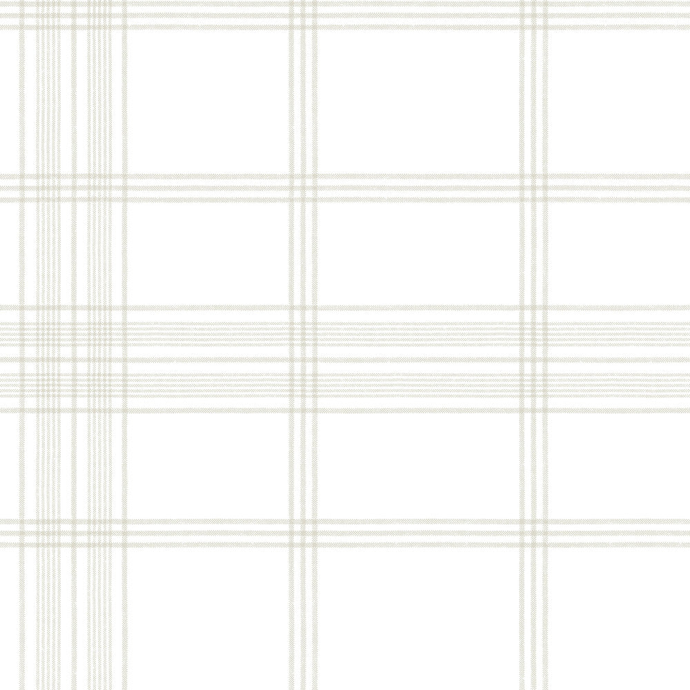 Charter Plaid Off White Wallpaper by York Wallcoverings Water's Edge Resource Library Covers about 56.4 square feet 20.5-in by 33-ft long roll Prepasted 20.5 - Fabric Carolina -