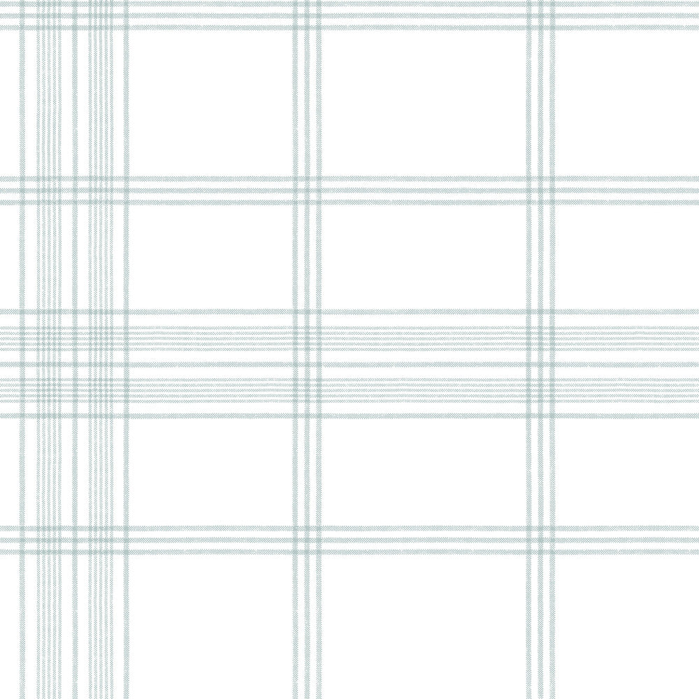 Charter Plaid Light Grey Wallpaper by York Wallcoverings Water's Edge Resource Library Covers about 56.4 square feet 20.5-in by 33-ft long roll Prepasted 20.5 - Fabric Carolina -