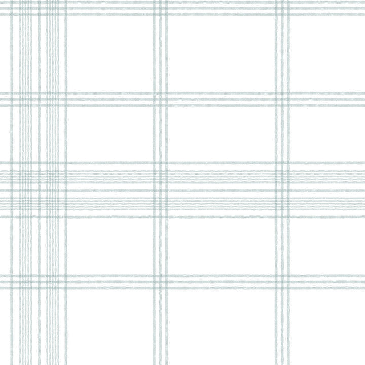 Charter Plaid Light Grey Wallpaper by York Wallcoverings Water's Edge Resource Library Covers about 56.4 square feet 20.5-in by 33-ft long roll Prepasted 20.5 - Fabric Carolina -
