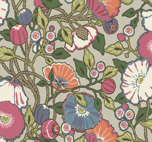 Purple Vincent Poppies Wallpaper by York Wallcoverings