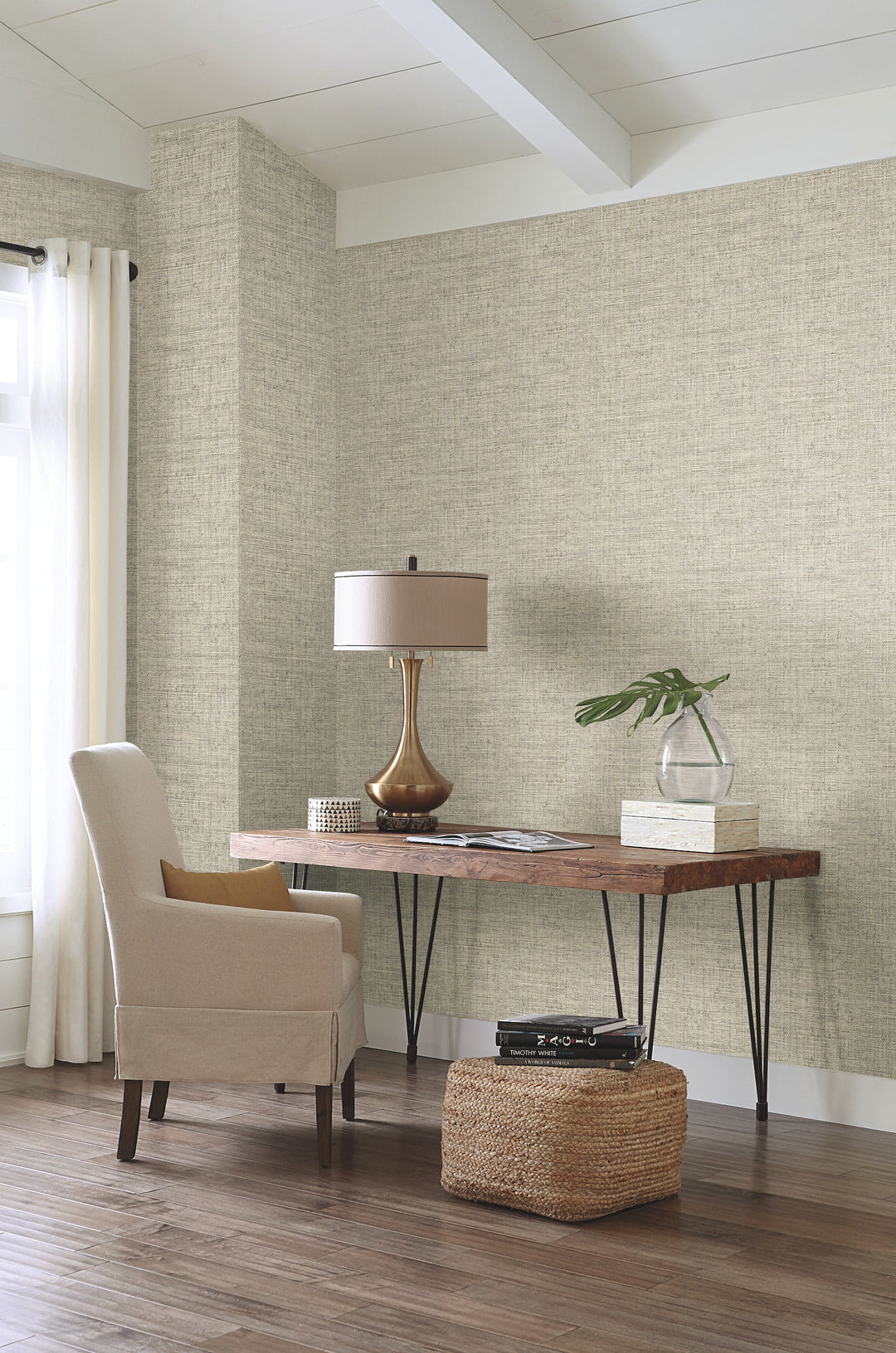Papyrus Weave Beige Wallpaper by York Wallcoverings Designer
