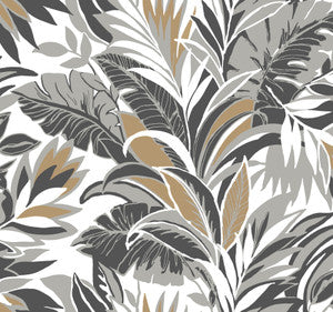 Palm Silhouette Black & Gold Wallpaper by Inspired by Color