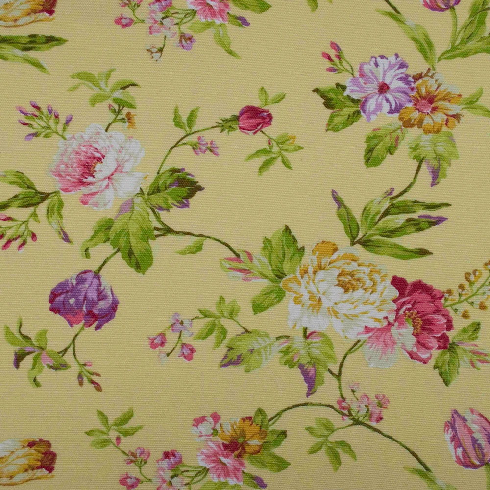 Valencia Charlotte Spring by Europatex Fabric Valencia 55% Cotton, 45% Polyester Spain 35,000 Double Rubs Horizontal: 12.6 and Vertical: 13.8 56" - Fabric Carolina -