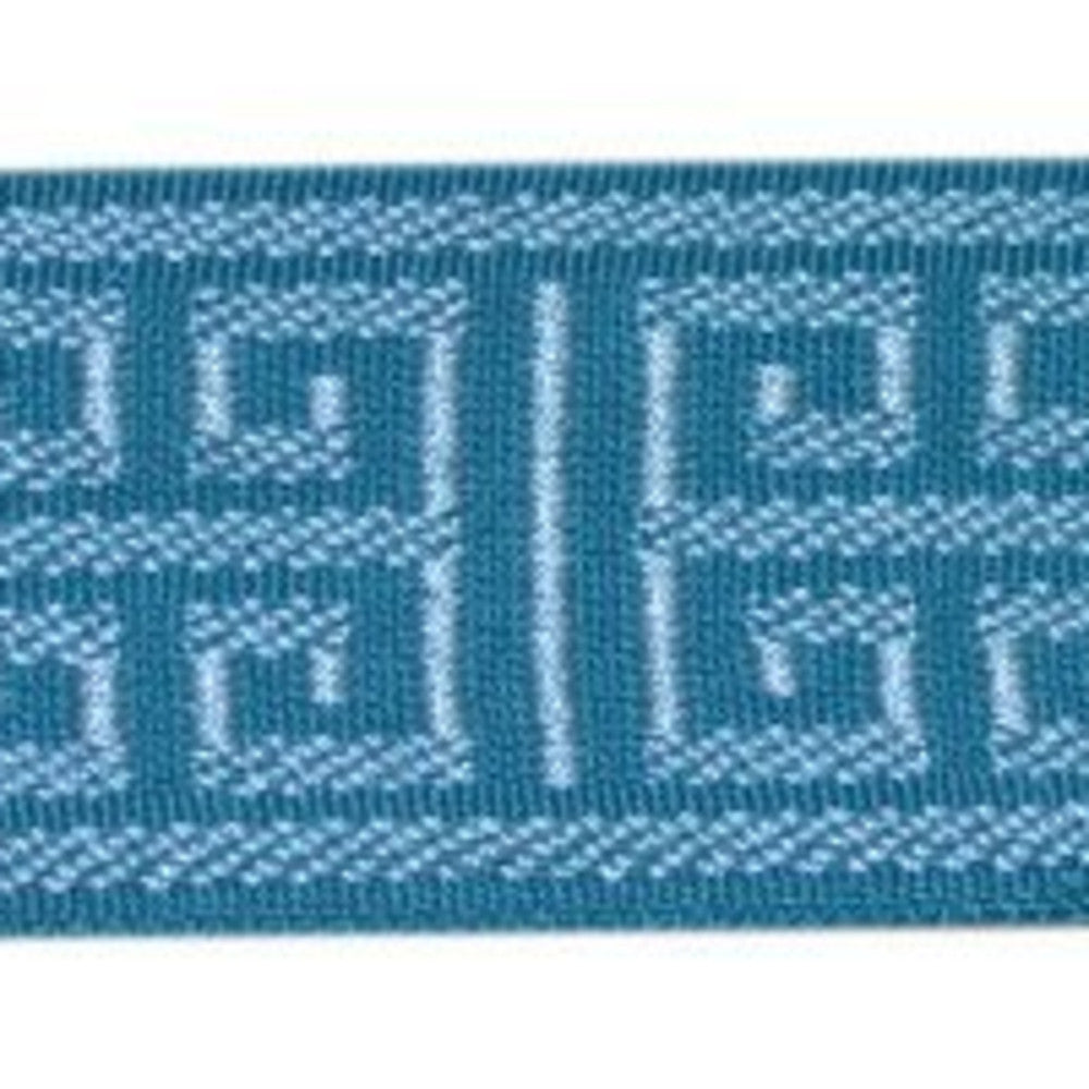 Corinth Aqua by Europatex Designer Fabric Tapes Decor 100% Polyester 2.00 inches - Swanky Fabrics -
