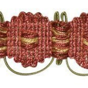 Countryside Basketweave Border Coral by Europatex Fabric