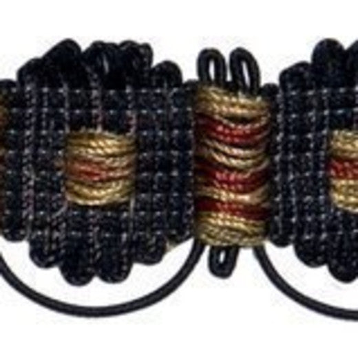 Basketweave Border Col. Ebony by Europatex Fabric Countryside 50% Polyester / 50% Rayon China See Sample Horizontal: N/A and Vertical: N/A 1.25 inches  - Fabric Carolina -