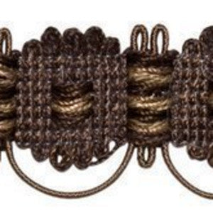 Countryside Basketweave Border Wenge by Europatex Fabric