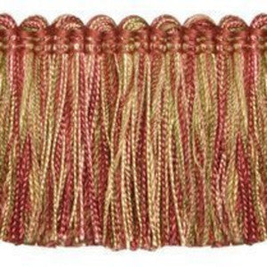 Countryside 2" Brushed Fringe Col. Coral by Europatex Fabric