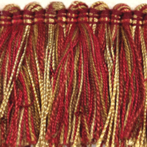 Countryside Brushed Fringe Crimson by Europatex Fabric