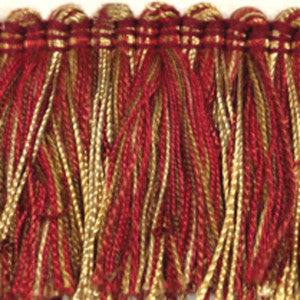 Countryside 2" Brushed Fringe Col. Crimson by Europatex Fabric