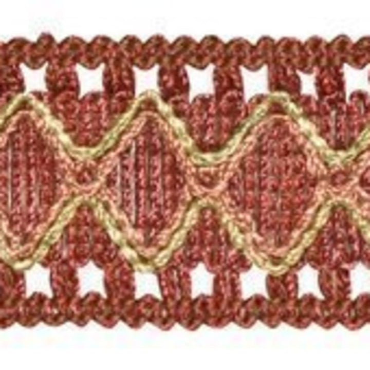 Countryside Diamond Border Coral by Europatex Fabric Countryside 50% Polyester, 50% Rayon 1.50 inches - Fabric Carolina -
