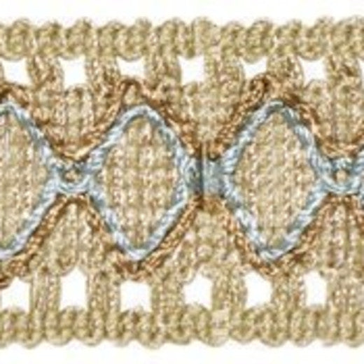 Diamond Border Col. Dutchess by Europatex Fabric Countryside 50% Polyester / 50% Rayon China See Sample Horizontal: N/A and Vertical: N/A 1.50 inches  - Fabric Carolina -