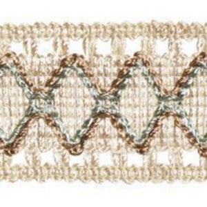 Diamond Border Col. Surf by Europatex Fabric