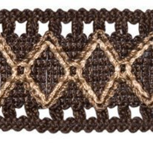 Diamond Border Col. Wenge by Europatex Fabric