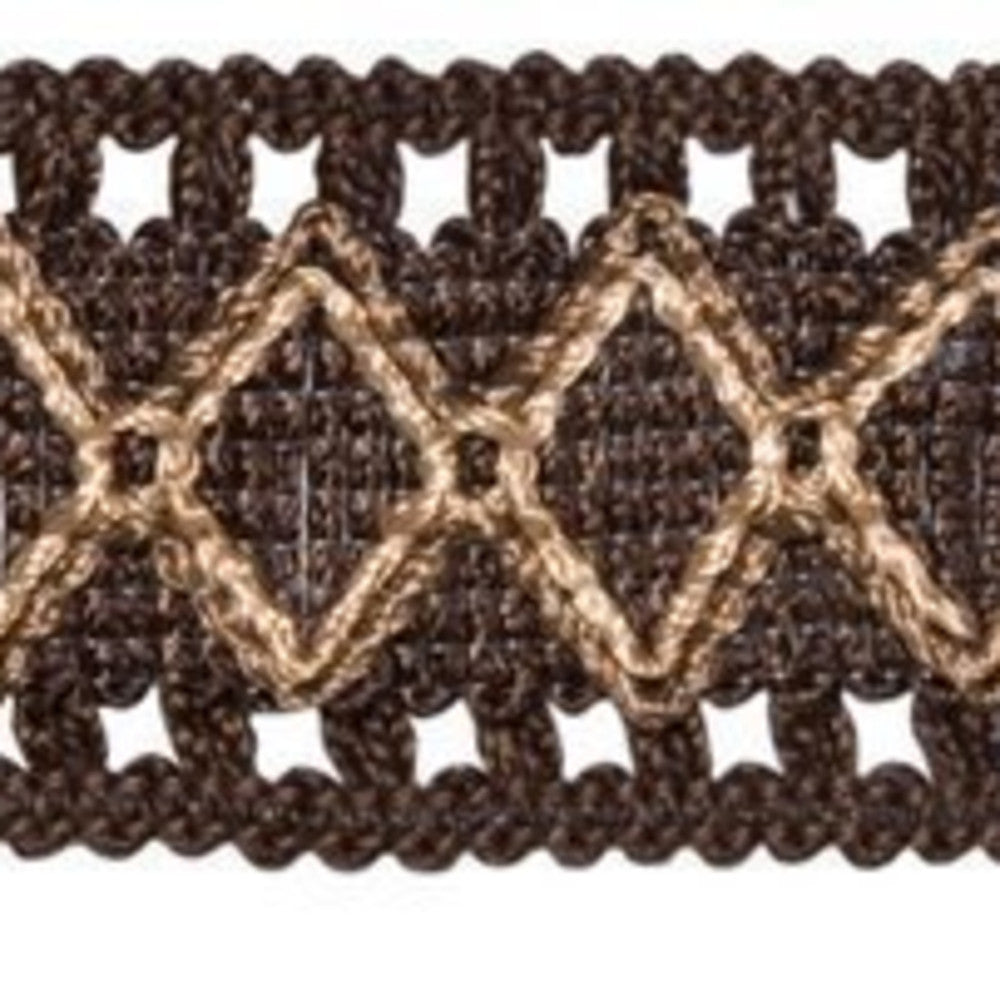 Countryside Diamond Border Wenge by Europatex Fabric Countryside 50% Polyester, 50% Rayon 1.50 inches - Fabric Carolina -