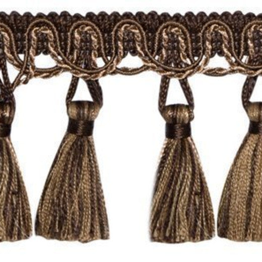 Countryside 2.5" Tassel Fringe Col. Wenge by Europatex Fabric Countryside 50% Polyester / 50% Rayon China See Sample Horizontal: N/A and Vertical: N/A 2.50 inches  - Fabric Carolina -