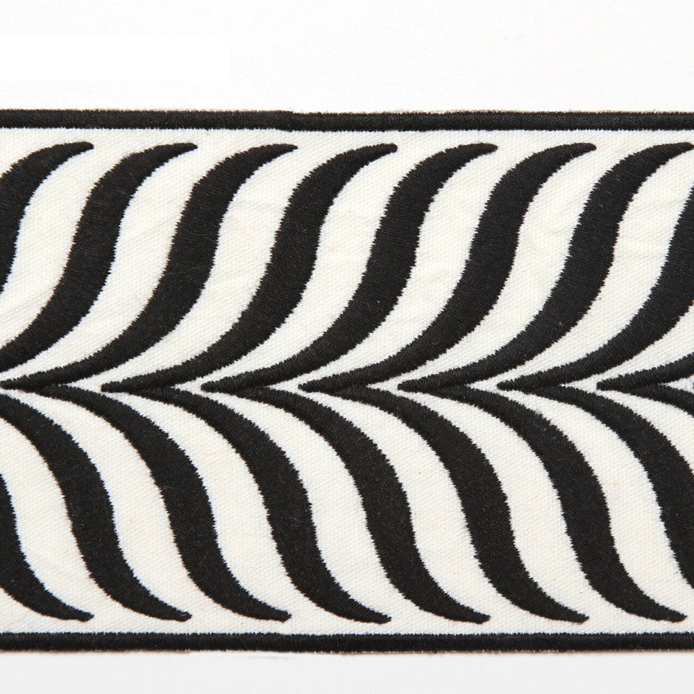 Crest Black by Europatex Fabric Crest & Dimensions 100% Polyester 3.43 inches - Fabric Carolina -