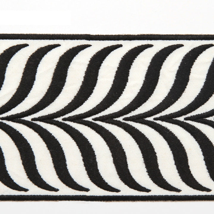 Crest Black by Europatex Fabric Crest & Dimensions 100% Polyester 3.43 inches - Fabric Carolina -
