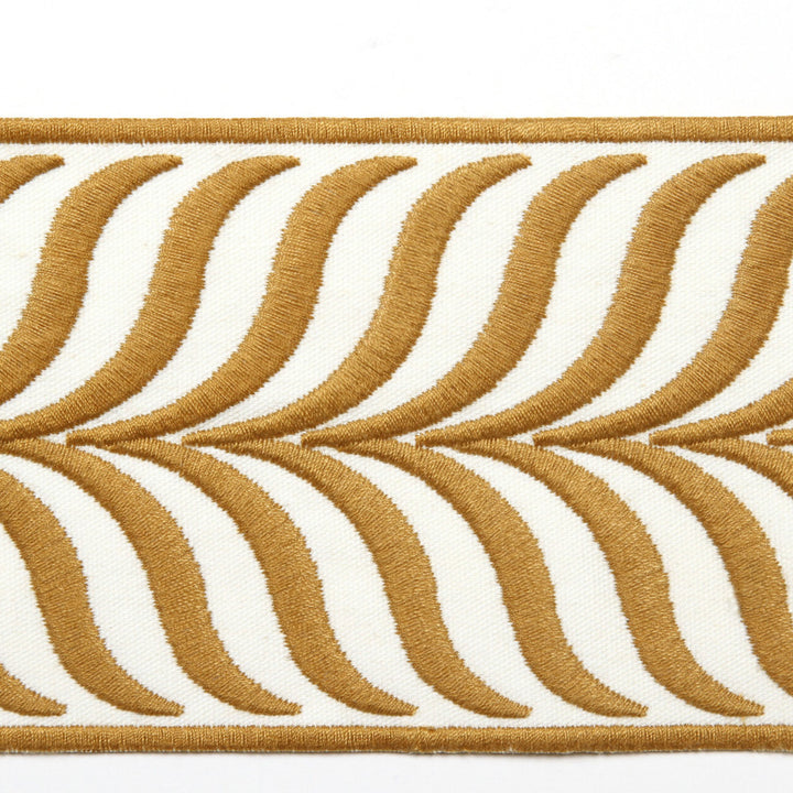 Crest Gold by Europatex Fabric Crest & Dimensions 100% Polyester 3.43 inches - Fabric Carolina -