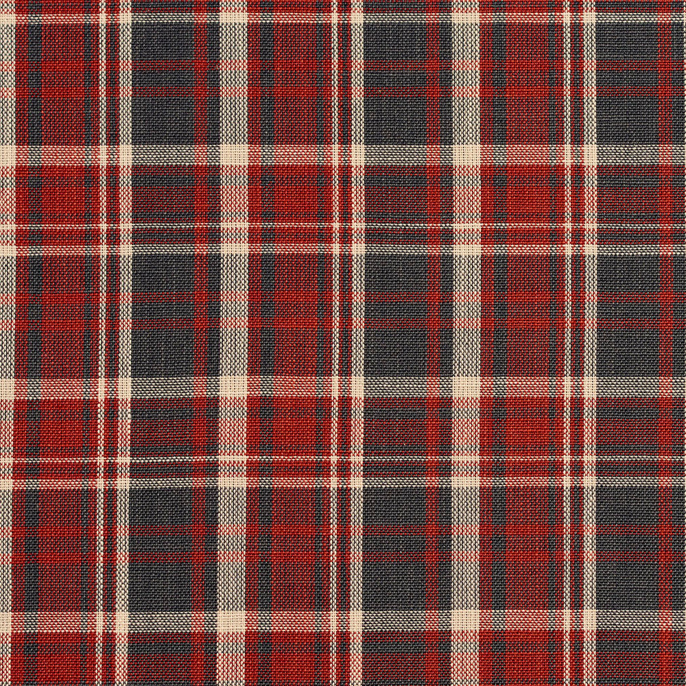 D101 Brick Plaid by Charlotte Designer Fabric Clubhouse Collection 100% Woven Polyester Asia Exceeds 120,000 Wyzenbeek Rubs (Heavy Duty) Horizontal: 3.25" x Vertical: 3.5" 54 Inches - Swanky Fabrics -