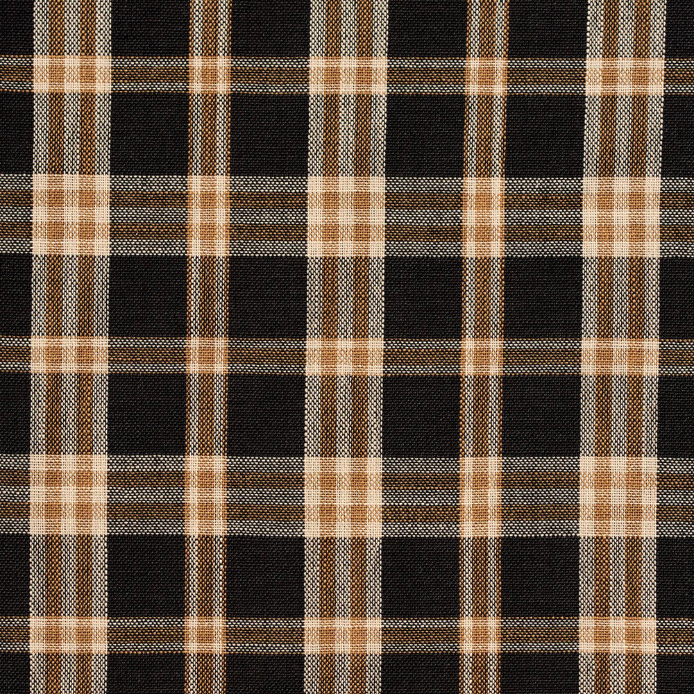 D103 Onyx Plaid by Charlotte Designer Fabric Clubhouse Collection 100% Woven Polyester Asia Exceeds 120,000 Wyzenbeek Rubs (Heavy Duty) Horizontal: 3.25" x Vertical: 3.5" 54 Inches - Swanky Fabrics -